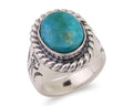 Navajo Ring 925 Silver Natural Blue Turquoise Native American Artist C.80's