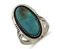 Navajo Ring 925 Silver Natural Blue Turquoise Native American Artist C.80's