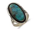 Navajo Ring 925 Silver Natural Blue Turquoise Native American Artist C.80's