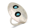 Navajo Ring 925 Silver Natural Blue Turquoise Native American Artist C.80's