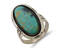Navajo Ring 925 Silver Natural Blue Turquoise Native American Artist C.80's