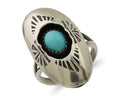 Navajo Ring 925 Silver Natural Blue Turquoise Native American Artist C.80's