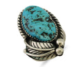 Navajo Ring 925 Silver Natural Blue Turquoise Native American Artist C.80's