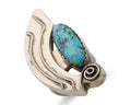 Navajo Ring 925 Silver Natural Blue Turquoise Native American Artist C.80's