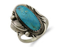 Navajo Ring 925 Silver Natural Blue Turquoise Native American Artist C.80's