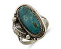 Navajo Ring 925 Silver Natural Blue Turquoise Native American Artist C.80's