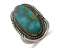 Navajo Ring 925 Silver Natural Blue Turquoise Native American Artist C.80's