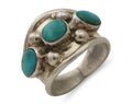 Navajo Ring 925 Silver Natural Blue Turquoise Native American Artist C.80's