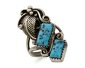 Navajo Ring 925 Silver Natural Blue Turquoise Native American Artist C.80's