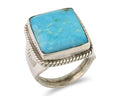 Navajo Ring 925 Silver Natural Blue Turquoise Native American Artist C.80's