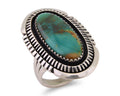 Navajo Ring 925 Silver Natural Blue Turquoise Native American Artist C.80's