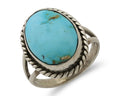 Navajo Ring 925 Silver Natural Blue Turquoise Native American Artist C.80's