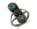 Navajo Ring 925 Silver Natural Blue Turquoise Native American Artist C.80's