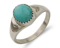 Navajo Ring 925 Silver Natural Blue Turquoise Native American Artist C.80's