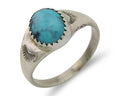 Navajo Ring 925 Silver Natural Blue Turquoise Native American Artist C.80's