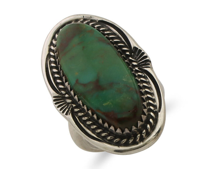 Navajo Ring 925 Silver Natural Blue Turquoise Native American Artist C.80's