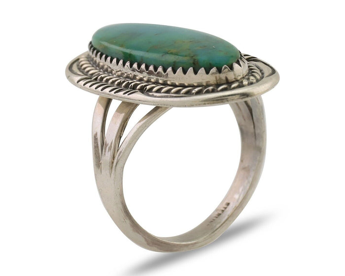 Navajo Ring 925 Silver Natural Blue Turquoise Native American Artist C.80's