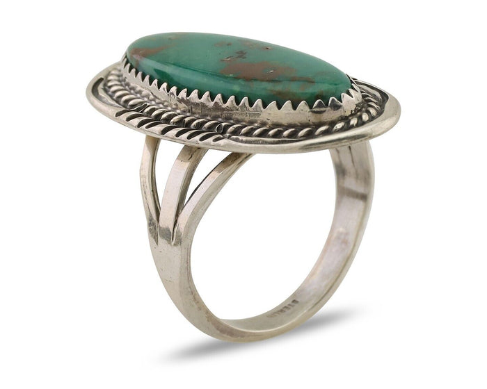 Navajo Ring 925 Silver Natural Blue Turquoise Native American Artist C.80's