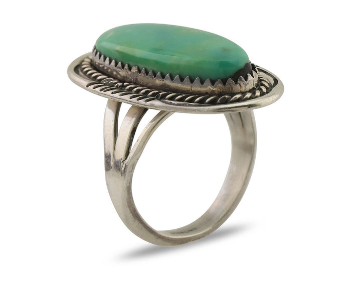 Navajo Ring 925 Silver Natural Blue Turquoise Native American Artist C.80's