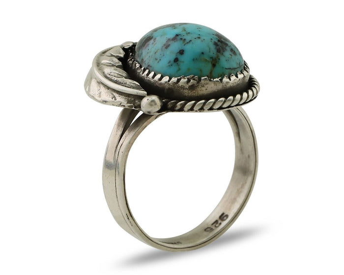 Navajo Ring 925 Silver Natural Blue Turquoise Native American Artist C.80's