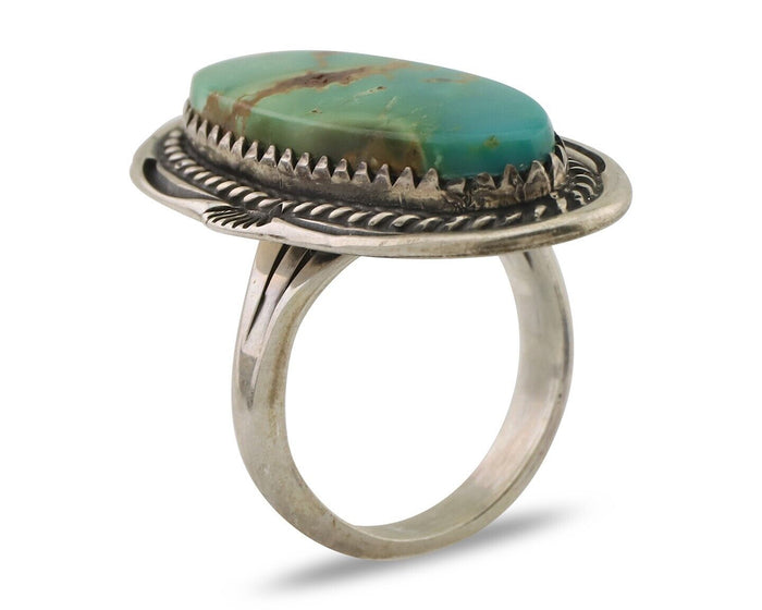 Navajo Ring 925 Silver Natural Blue Turquoise Native American Artist C.80's