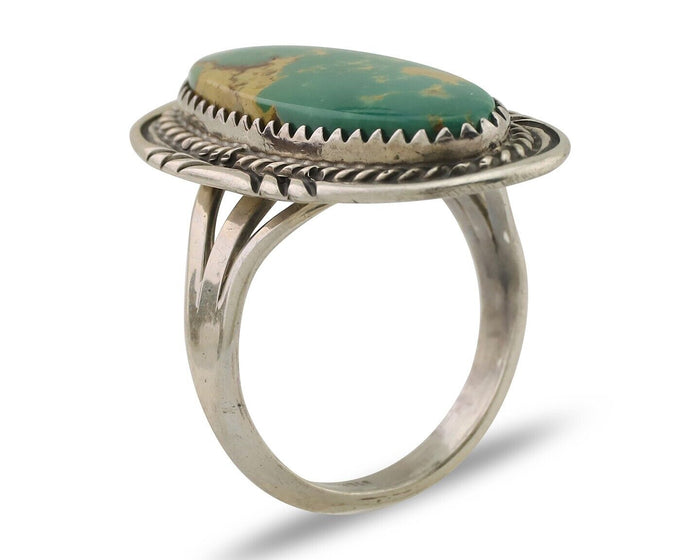 Navajo Ring 925 Silver Natural Blue Turquoise Native American Artist C.80's