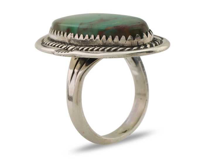 Navajo Ring 925 Silver Natural Blue Turquoise Native American Artist C.80's
