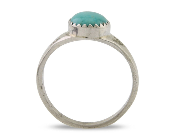 Navajo Ring 925 Silver Natural Blue Turquoise Native American Artist C.80's
