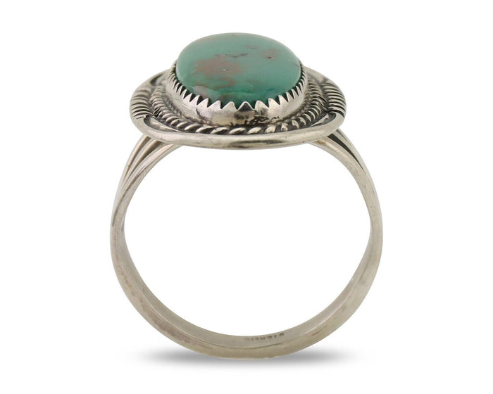 Navajo Ring 925 Silver Natural Blue Turquoise Native American Artist C.80's