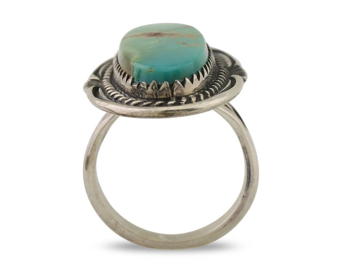 Navajo Ring 925 Silver Natural Blue Turquoise Native American Artist C.80's