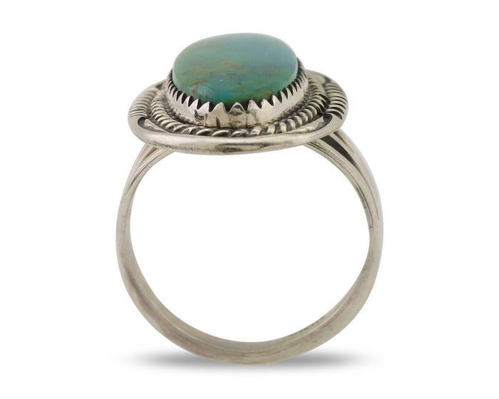 Navajo Ring 925 Silver Natural Blue Turquoise Native American Artist C.80's