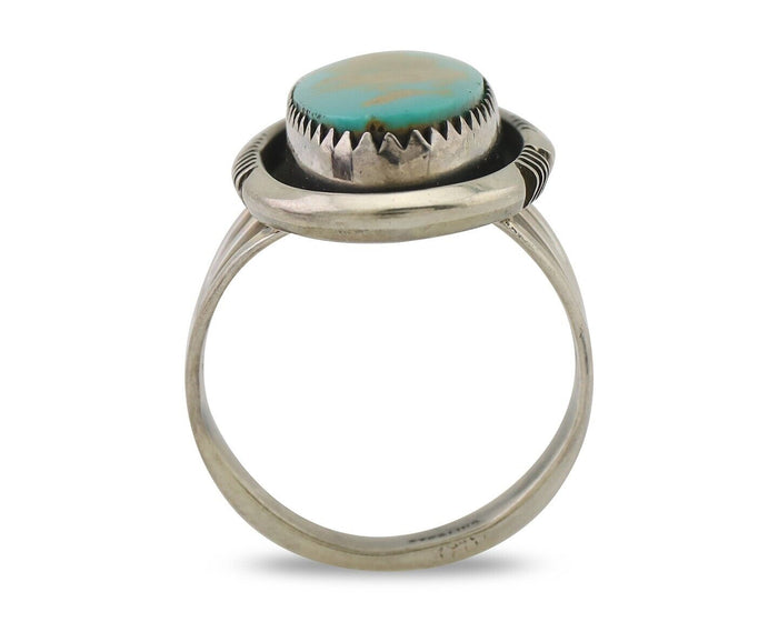 Navajo Ring 925 Silver Natural Blue Turquoise Native American Artist C.80's