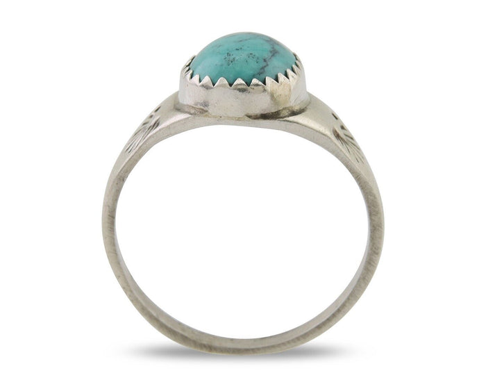 Navajo Ring 925 Silver Natural Blue Turquoise Native American Artist C.80's