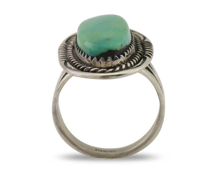 Navajo Ring 925 Silver Natural Blue Turquoise Native American Artist C.80's