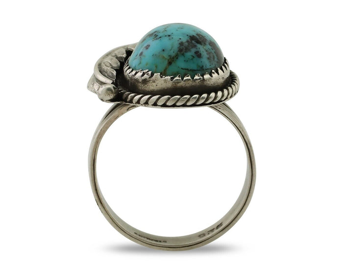 Navajo Ring 925 Silver Natural Blue Turquoise Native American Artist C.80's