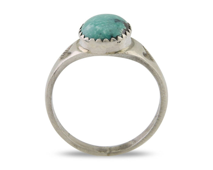 Navajo Ring 925 Silver Natural Blue Turquoise Native American Artist C.80's
