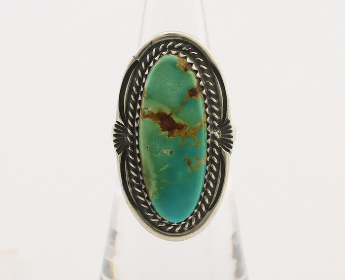 Navajo Ring 925 Silver Natural Blue Turquoise Native American Artist C.80's