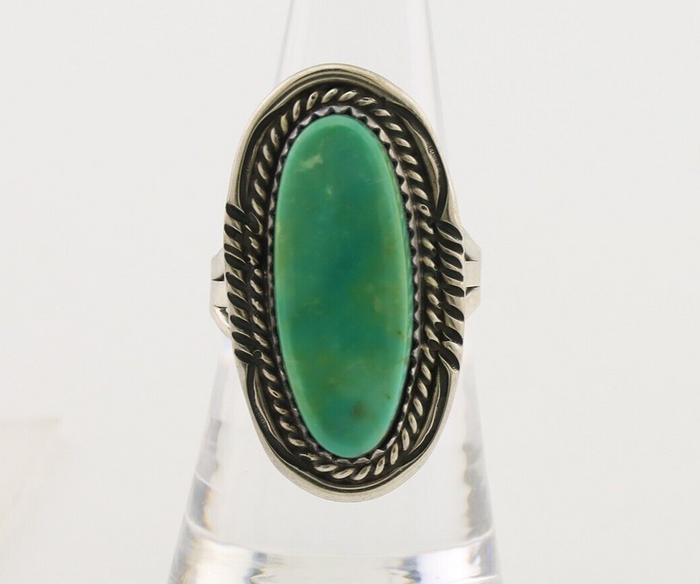 Navajo Ring 925 Silver Natural Blue Turquoise Native American Artist C.80's