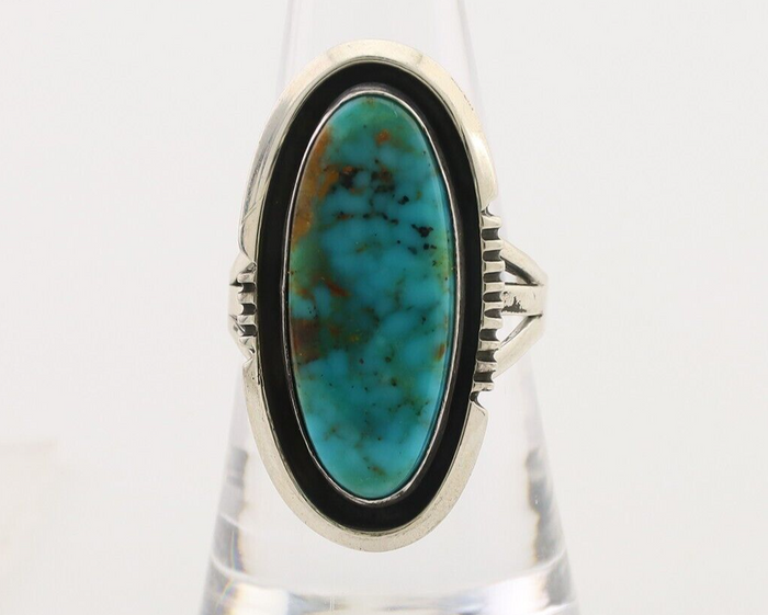 Navajo Ring 925 Silver Natural Blue Turquoise Native American Artist C.80's