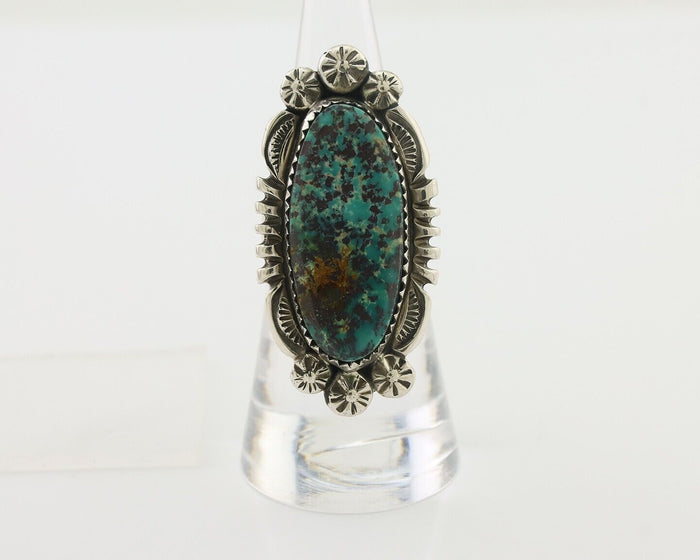 Navajo Ring 925 Silver Natural Blue Turquoise Native American Artist C.80's