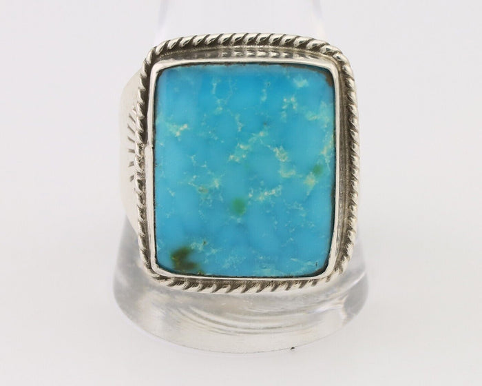 Navajo Ring 925 Silver Natural Blue Turquoise Native American Artist C.80's