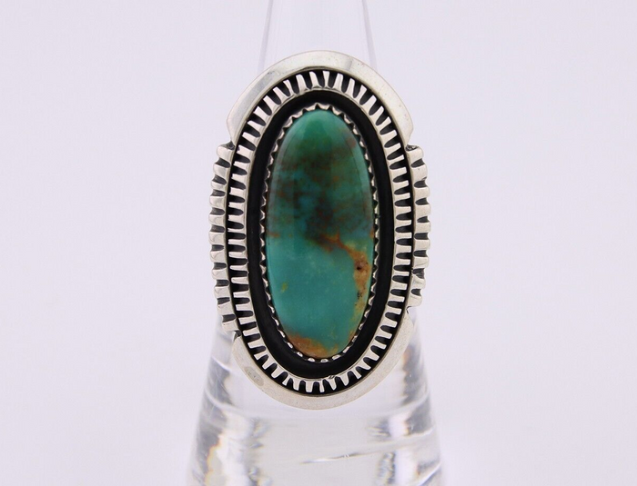 Navajo Ring 925 Silver Natural Blue Turquoise Native American Artist C.80's