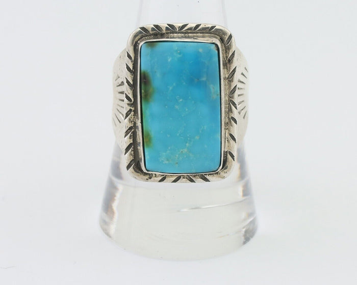 Navajo Ring 925 Silver Natural Blue Turquoise Native American Artist C.80's