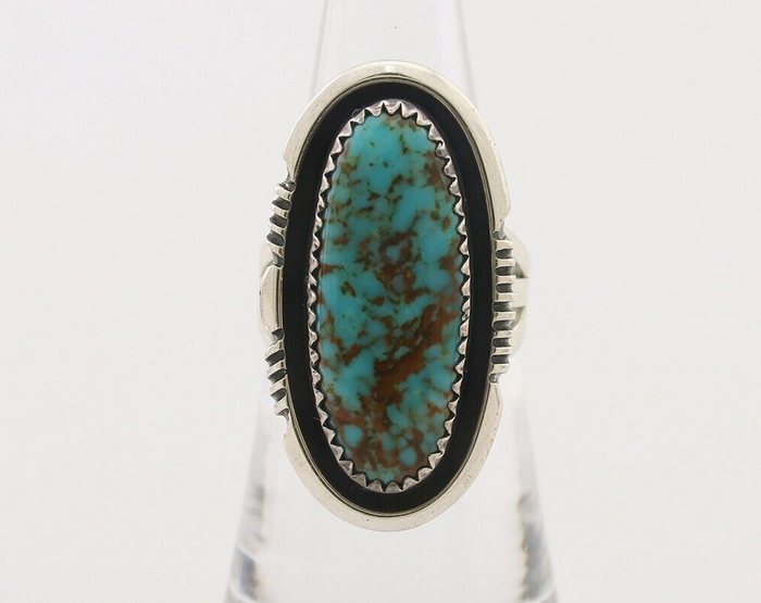 Navajo Ring 925 Silver Natural Blue Turquoise Native American Artist C.80's