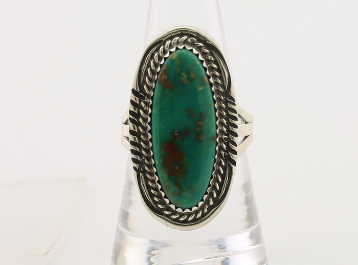 Navajo Ring 925 Silver Natural Blue Turquoise Native American Artist C.80's