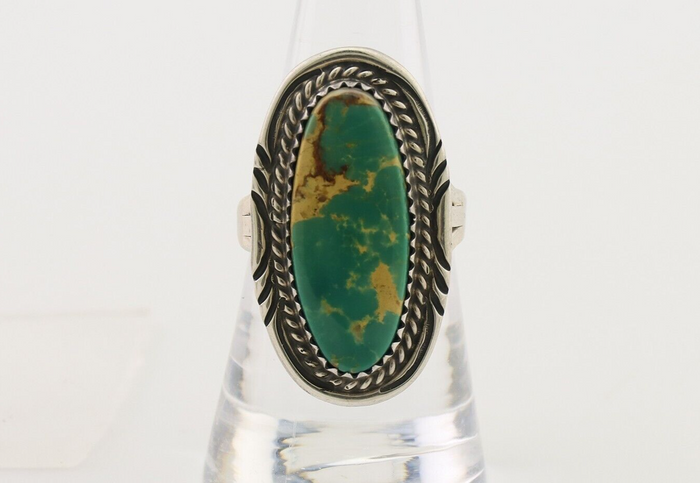 Navajo Ring 925 Silver Natural Blue Turquoise Native American Artist C.80's
