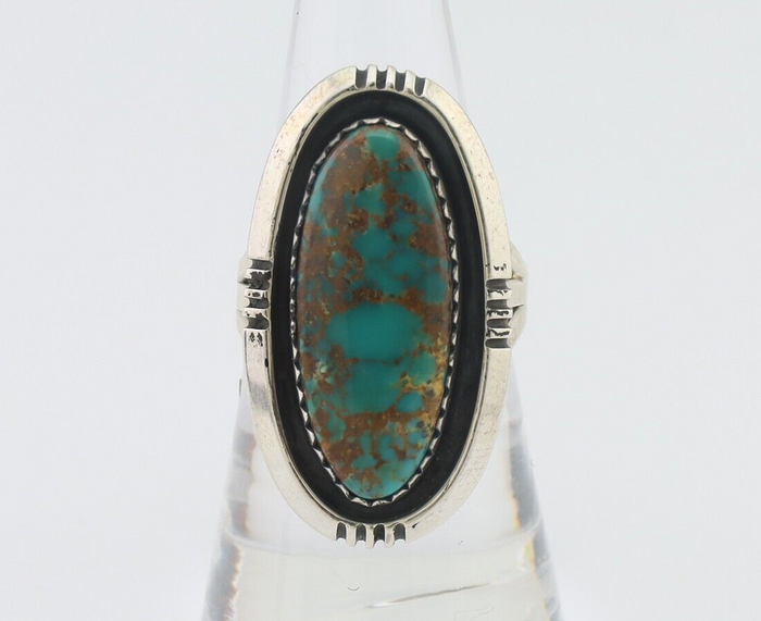 Navajo Ring 925 Silver Natural Blue Turquoise Native American Artist C.80's