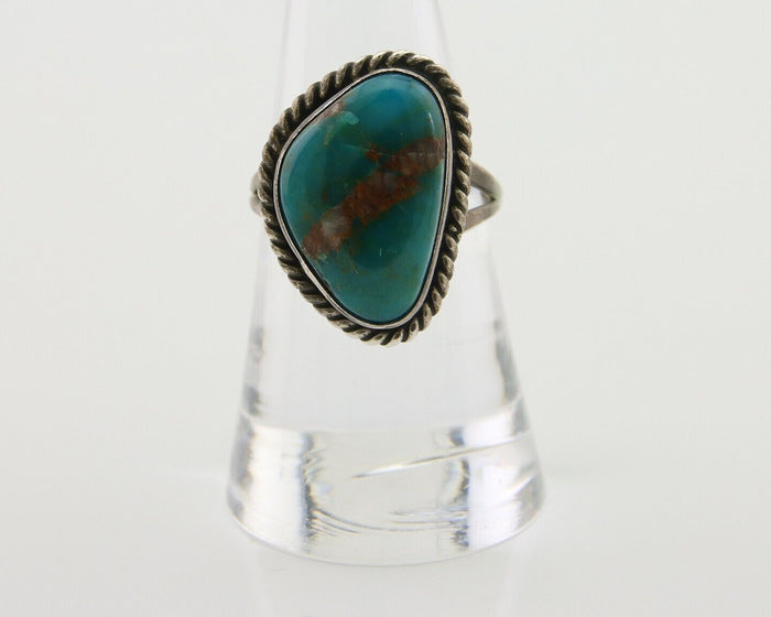 Navajo Ring 925 Silver Natural Blue Turquoise Native American Artist C.80's