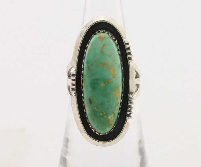 Navajo Ring 925 Silver Natural Blue Turquoise Native American Artist C.80's