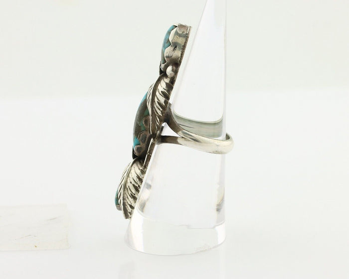Navajo Ring 925 Silver Natural Blue Turquoise Native American Artist C.80's